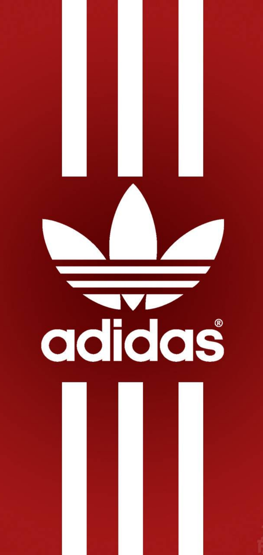 Classic Adidas logo on a red background with white stripes. Perfect for Adidas enthusiasts