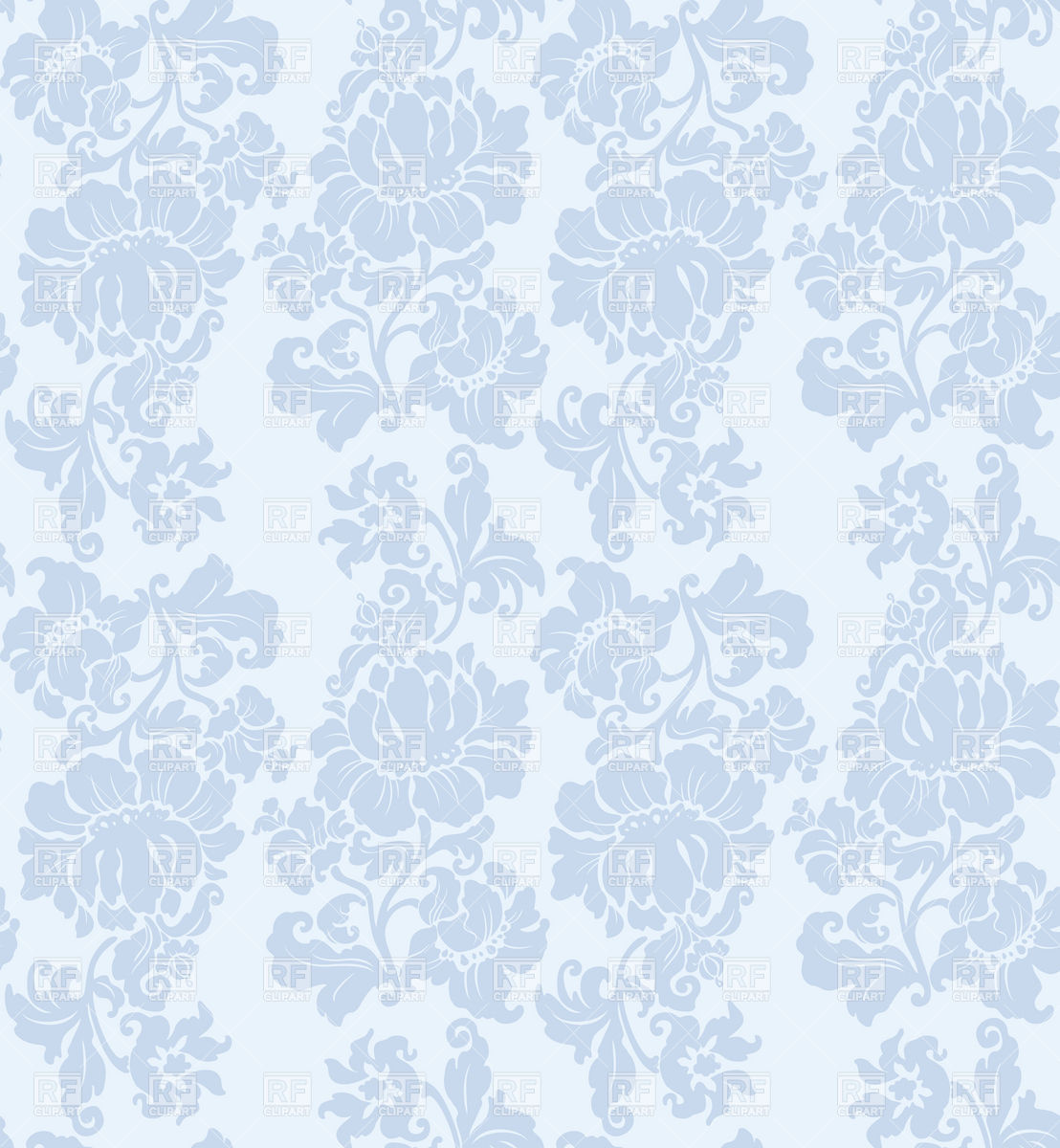 Floral Blue Seamless Victorian Wallpaper Royalty