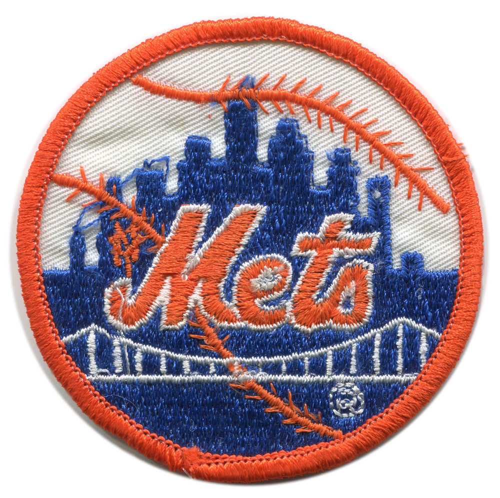 1970s New York Mets MLB Baseball 3 Orange Border Team Logo Patch 1000x995