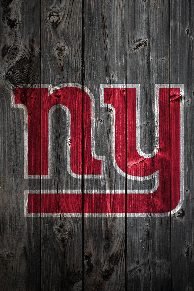 New York Giants Logo On Wood Background iPhone Wallpaper
