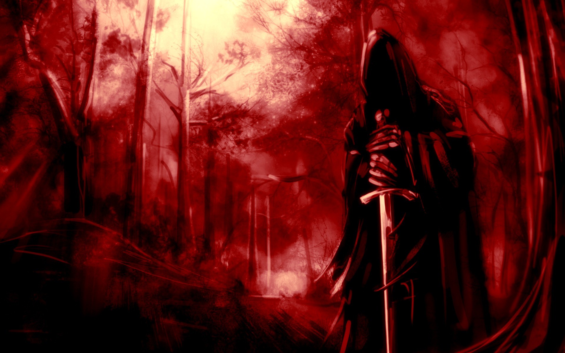 Dark horror gothic fantasy grim reaper death angel art scythe weapon  wallpaper, 1920x1200, 30511