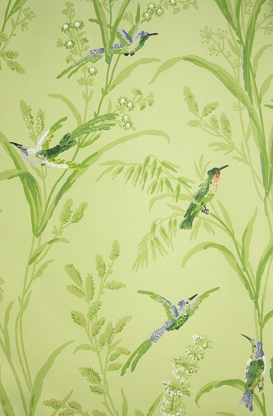 Augustine Wallpaper A Printed On An Soft Green Background