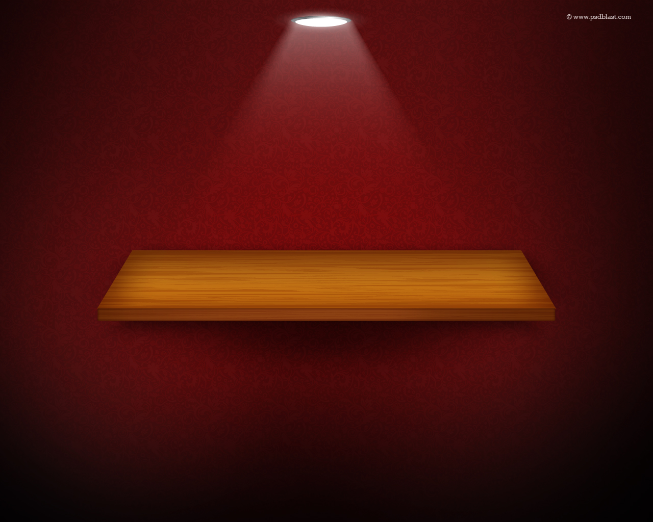  3d Isolated Empty Shelf for Exhibit on Red Wallpaper Background