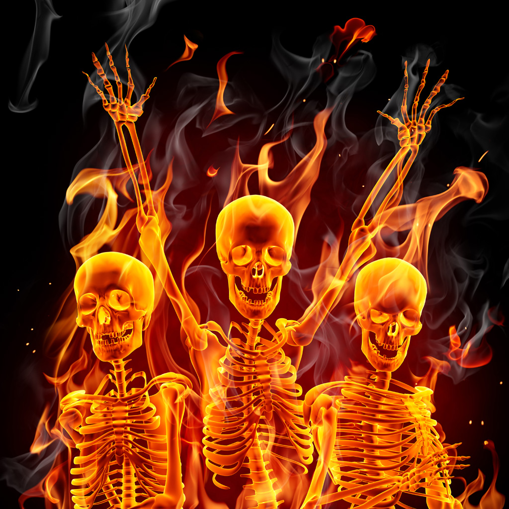 Alfa Img Showing Flaming Skeleton Wallpaper