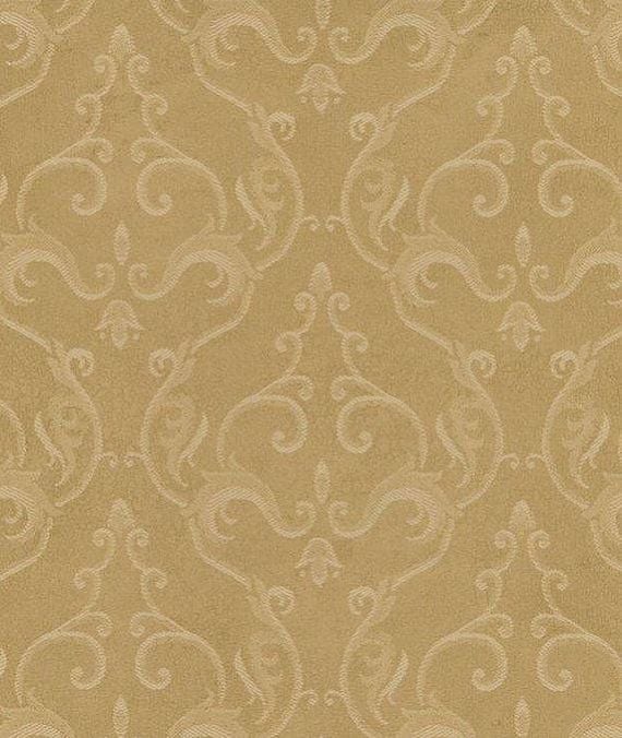 Wallpaper Soft Scrolling Belgian Damask On Gold Metallic Sheen