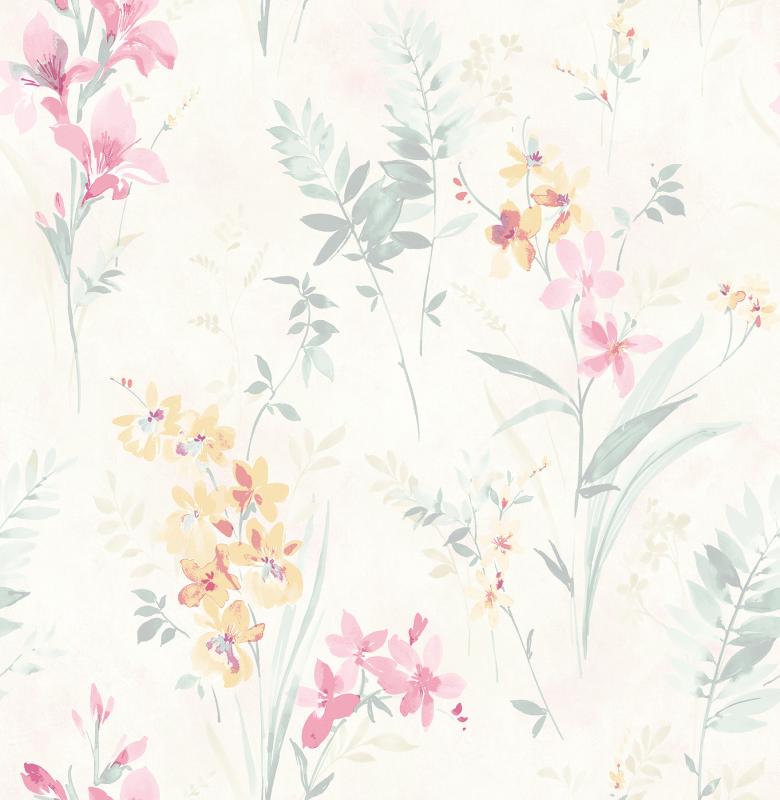 Henrietta Pastel Floral Brewster Wallpaper