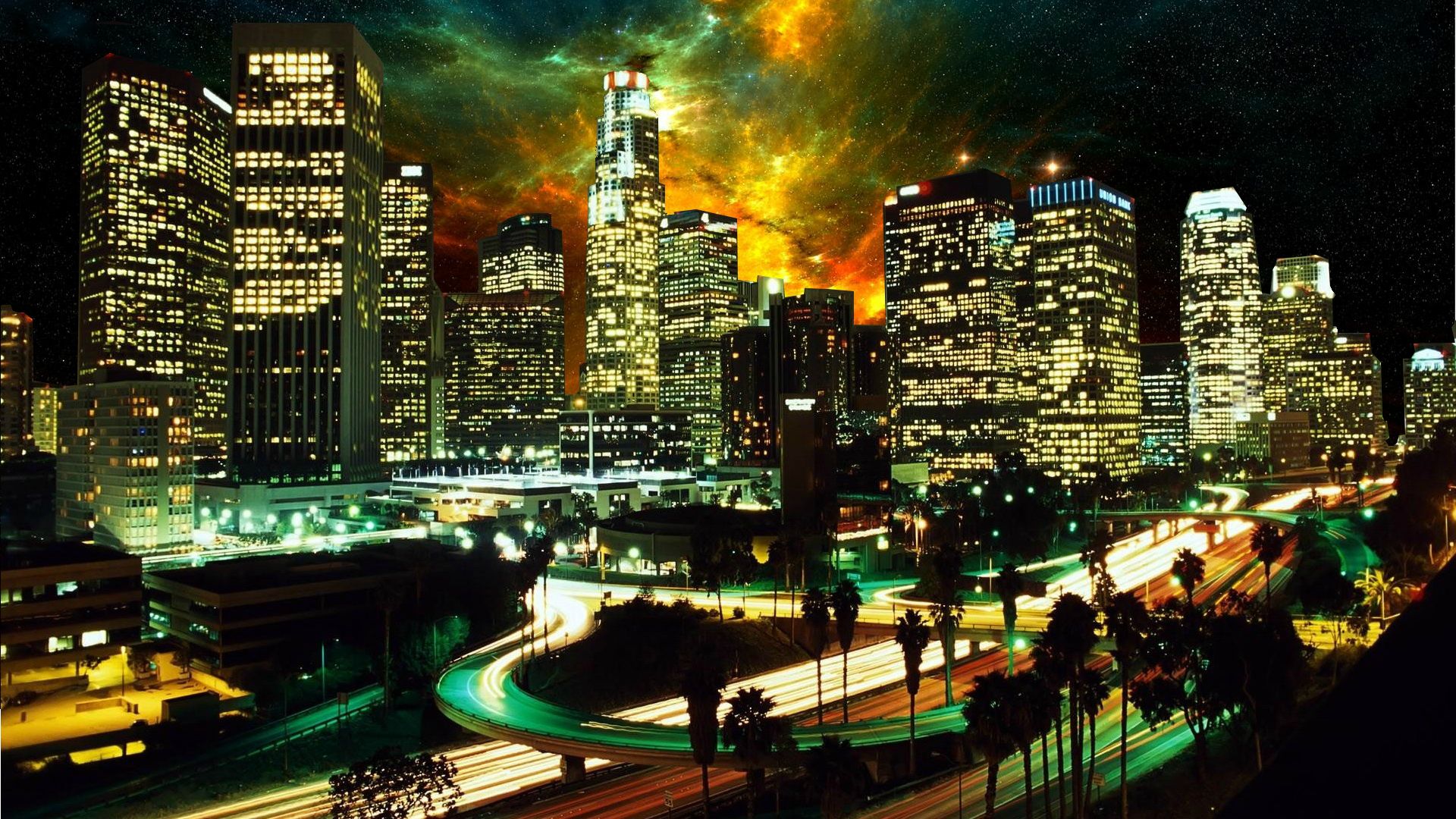 HD Los Angeles Skyline Background Pictures Wallpaper Car