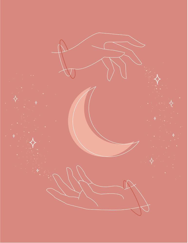 Moon Magic Art collage wall Cute patterns wallpaper Aesthetic