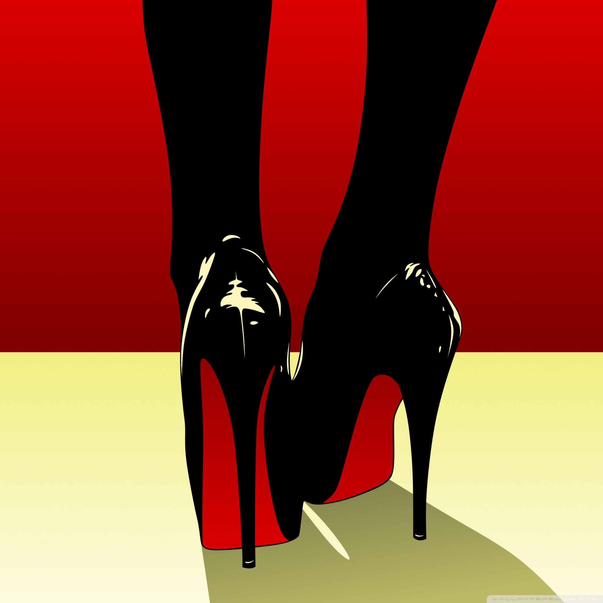 Pop Art High Heels Shoes Red Bottom Ultra HD Desktop Background