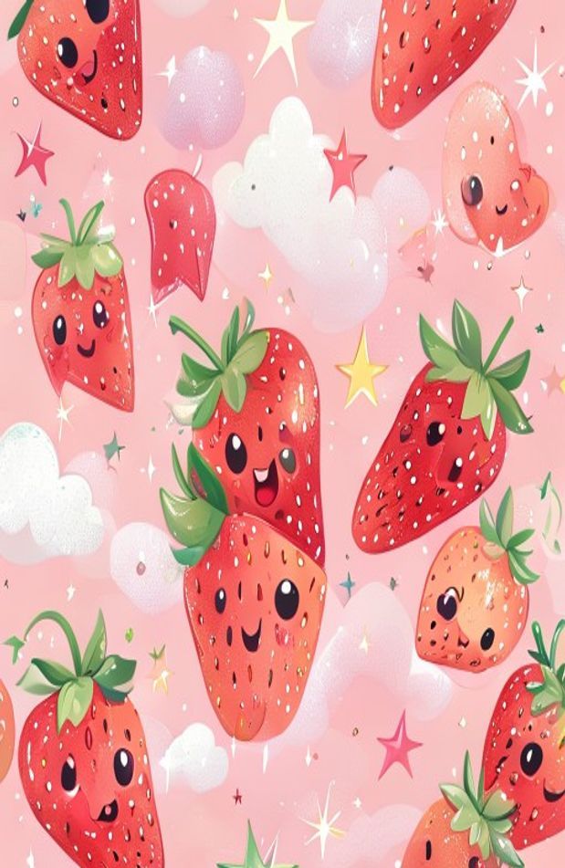 Kawaii Strawberry Wallpaper