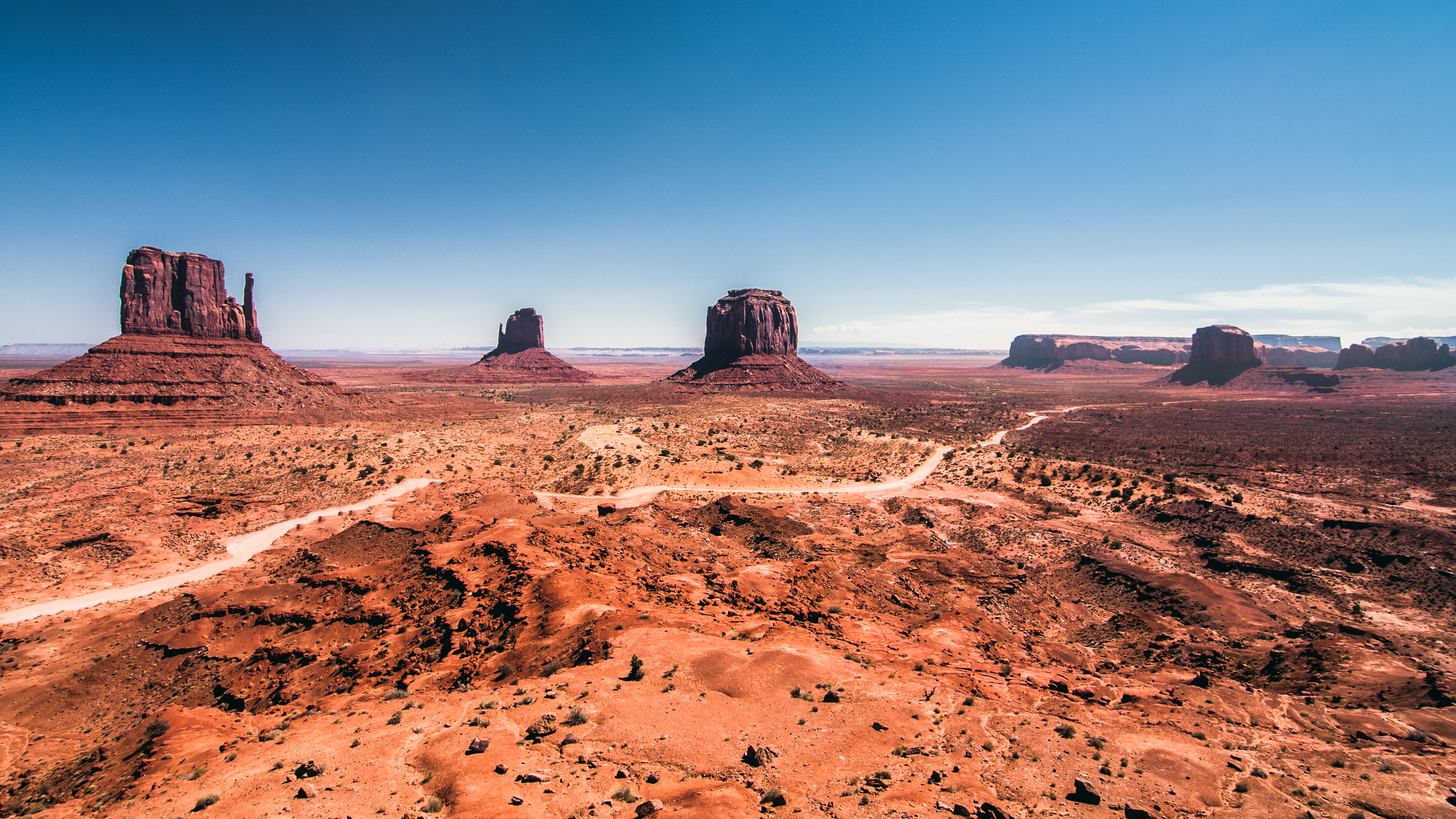 Wallpaper Monument Valley Mountains Sky Sand