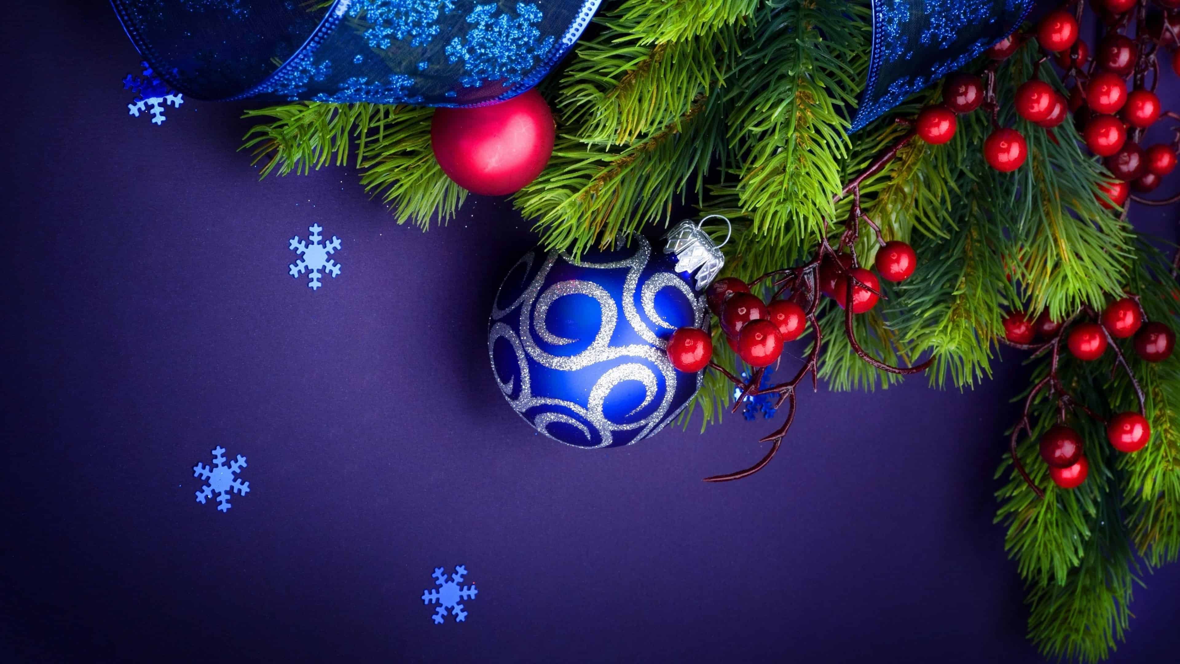 Christmas Decorations And Snowflakes UHD 4K Wallpaper Pixelz