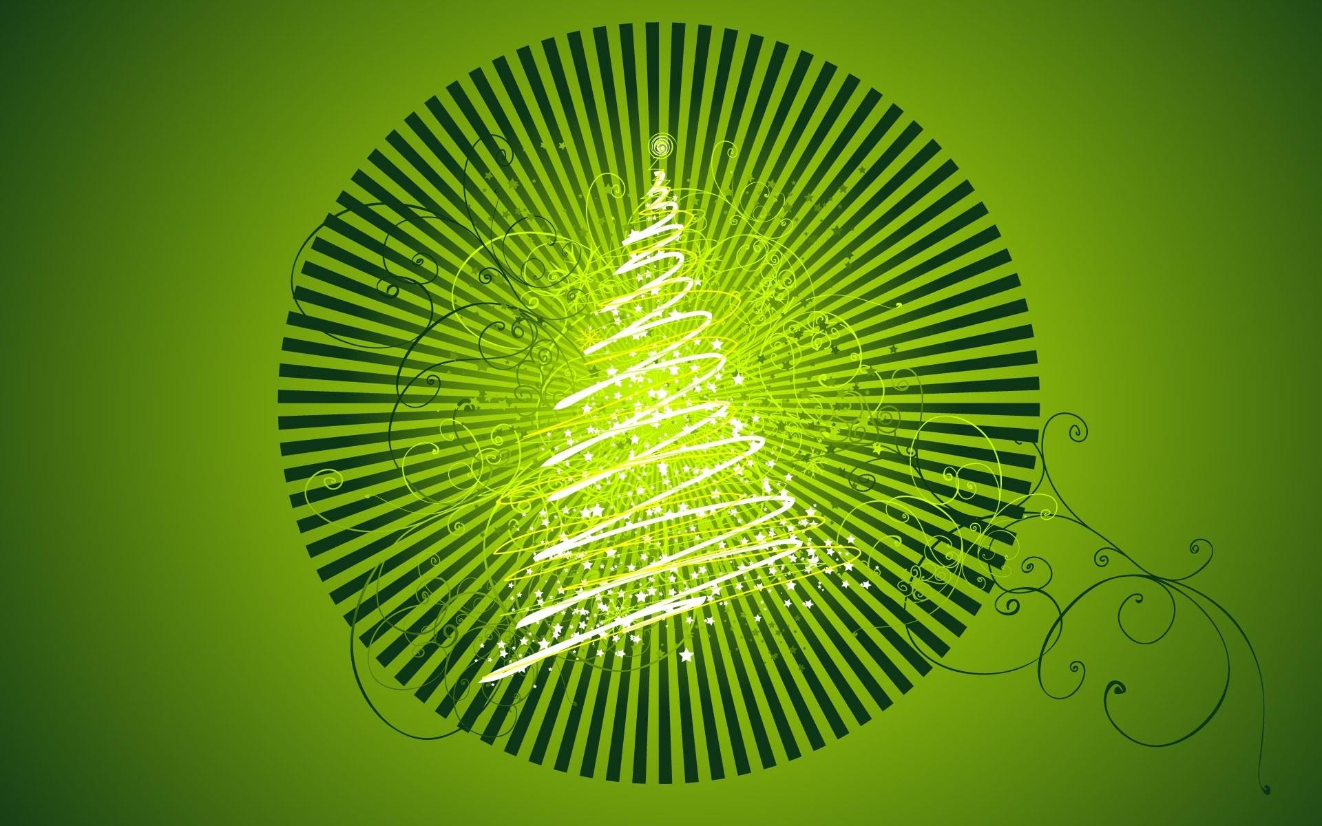 Green Design Vector Christmas Trees Wallpaper