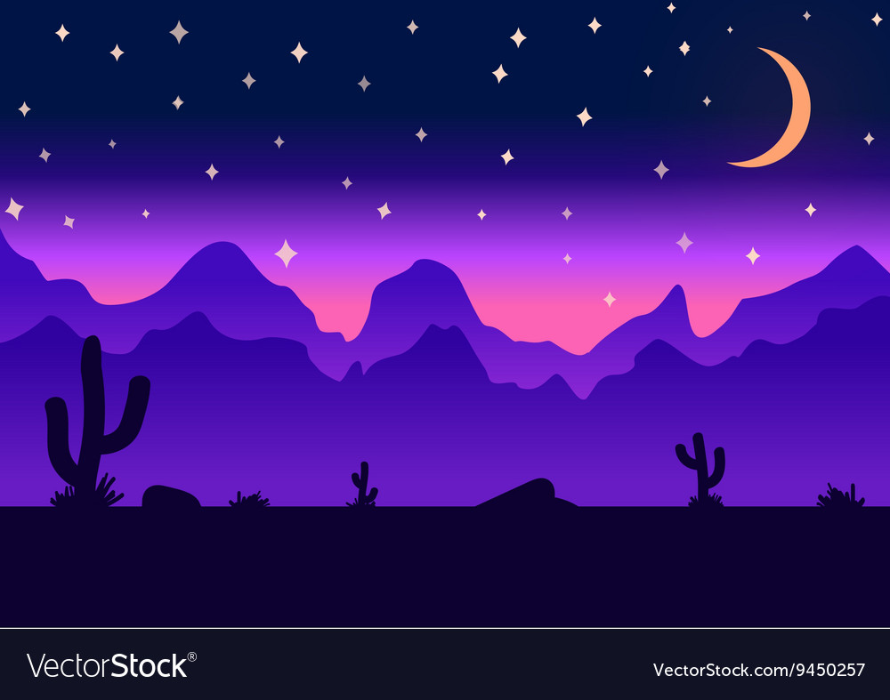Desert Parallax Background Night Royalty Vector Image