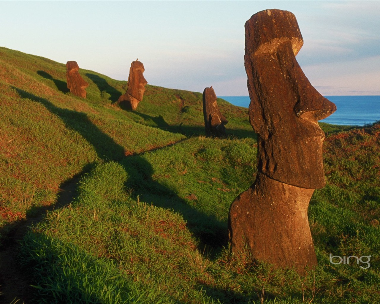 Moai Statues On Easter Island Wallpaper