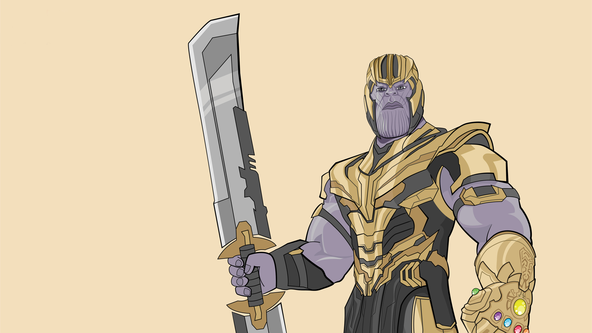 Thanos New Weapon In Avengers Endgame Art