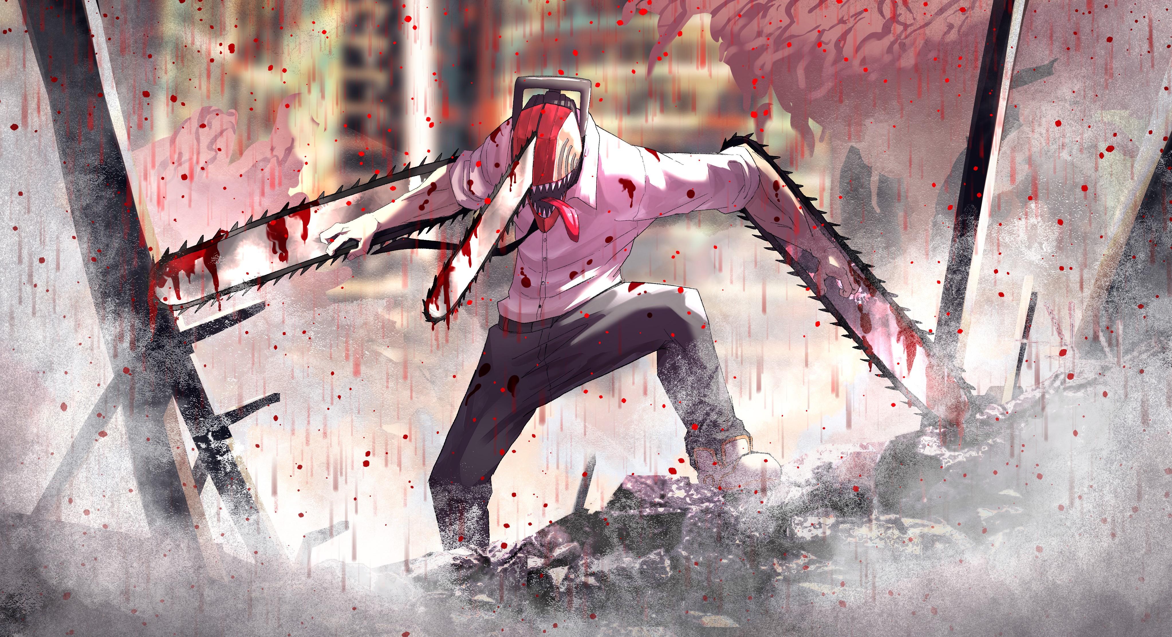 Denji In Action Chainsaw Man 4k Ultra HD Wallpaper By