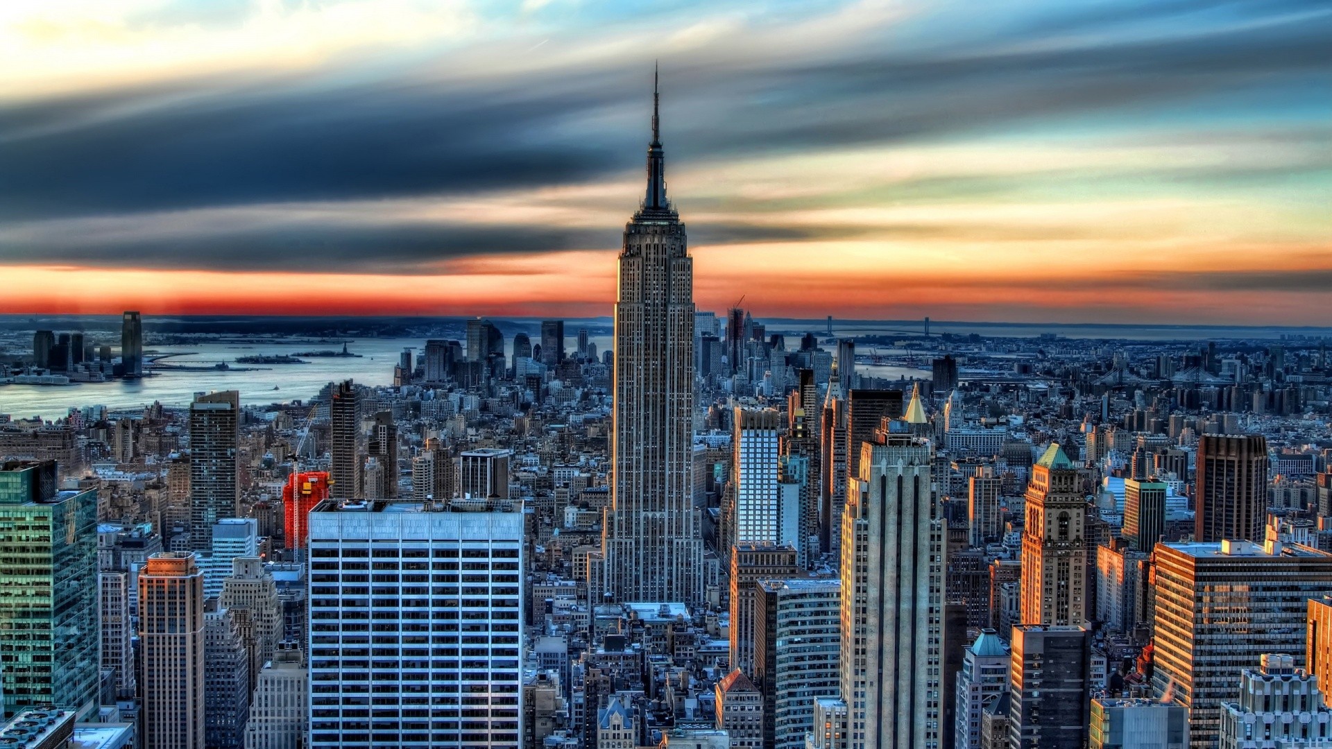 Architecture Building Cityscape City Clouds Evening Usa New York Wallpaper