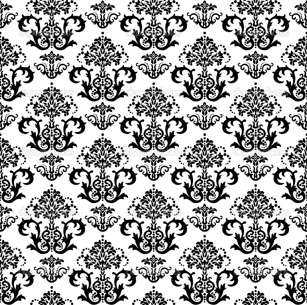 Seamless Black And White Floral Wallpaper Full HD