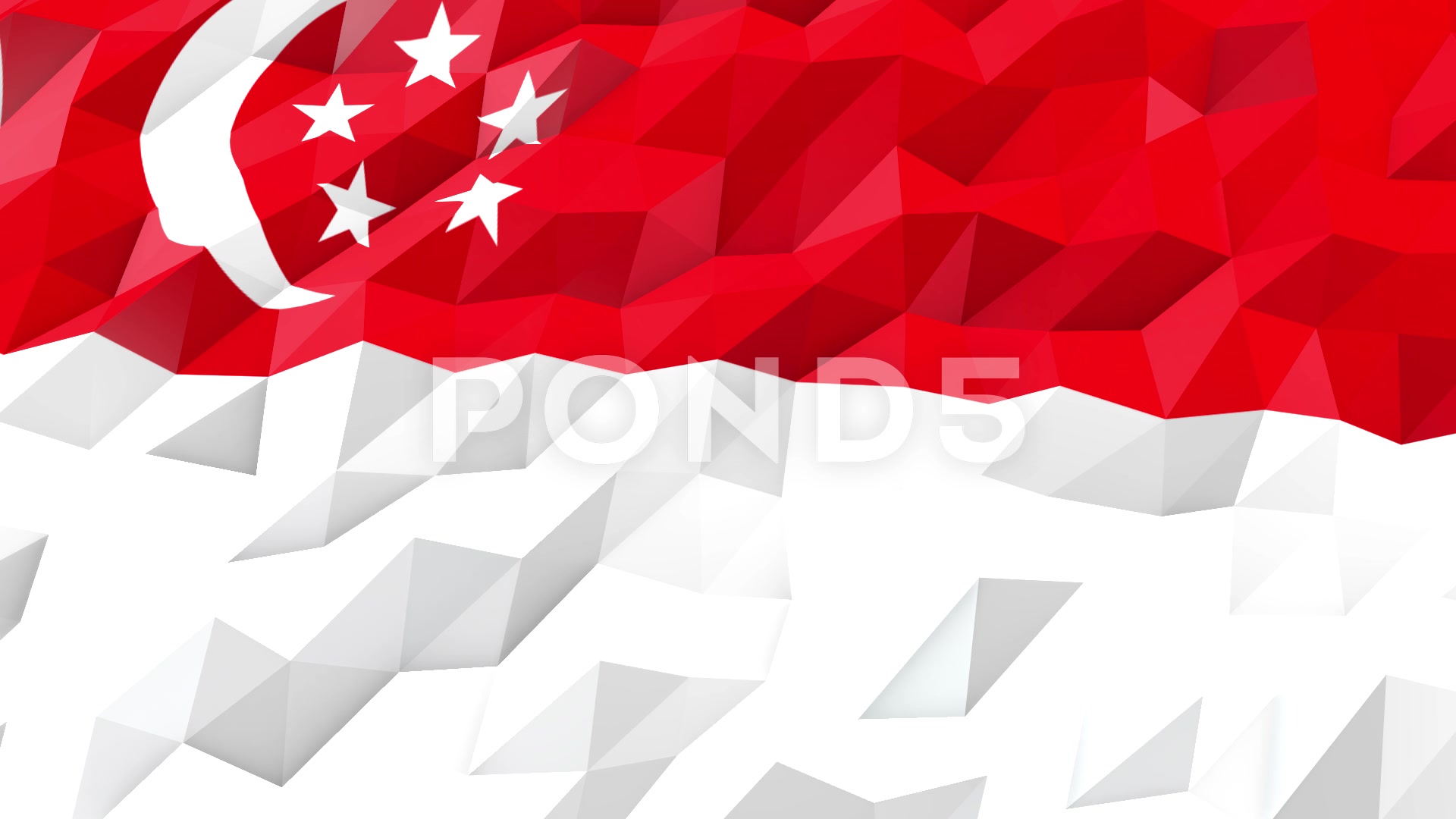 Video Flag Of Singapore 3d Wallpaper Illustration