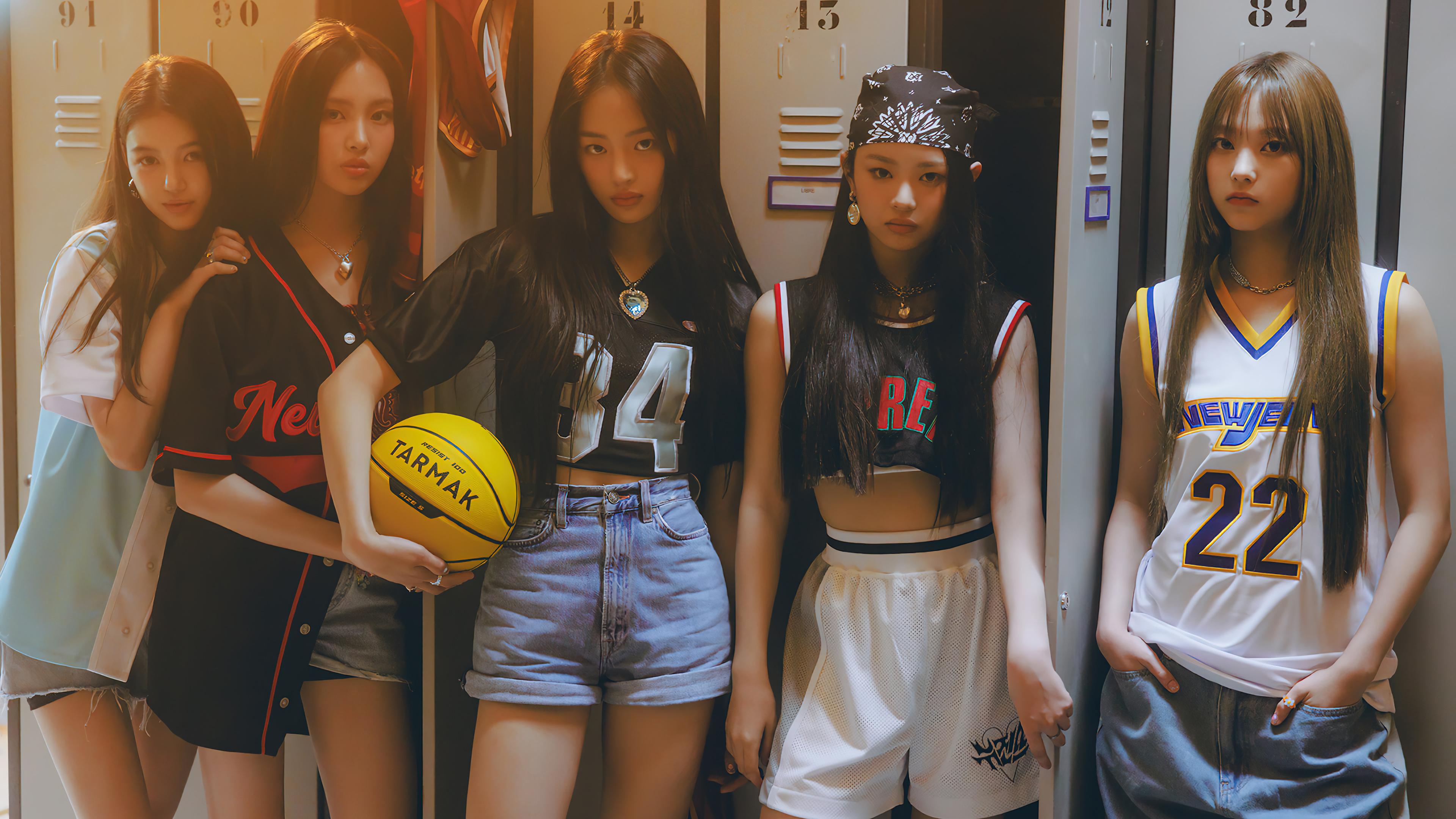 Gorgeous Members of NewJeans Kpop Girls Group 4K wallpaper download