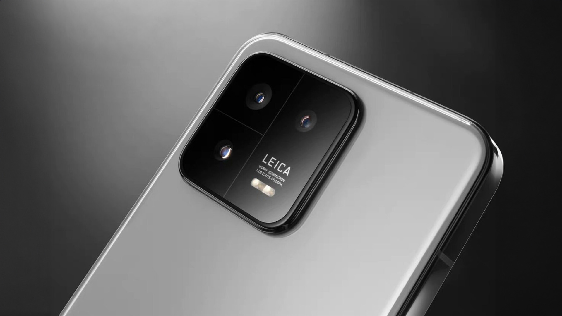 Close-up view of the Xiaomi 14 Pro's rear camera module, showcasing the Leica branding and triple-lens setup