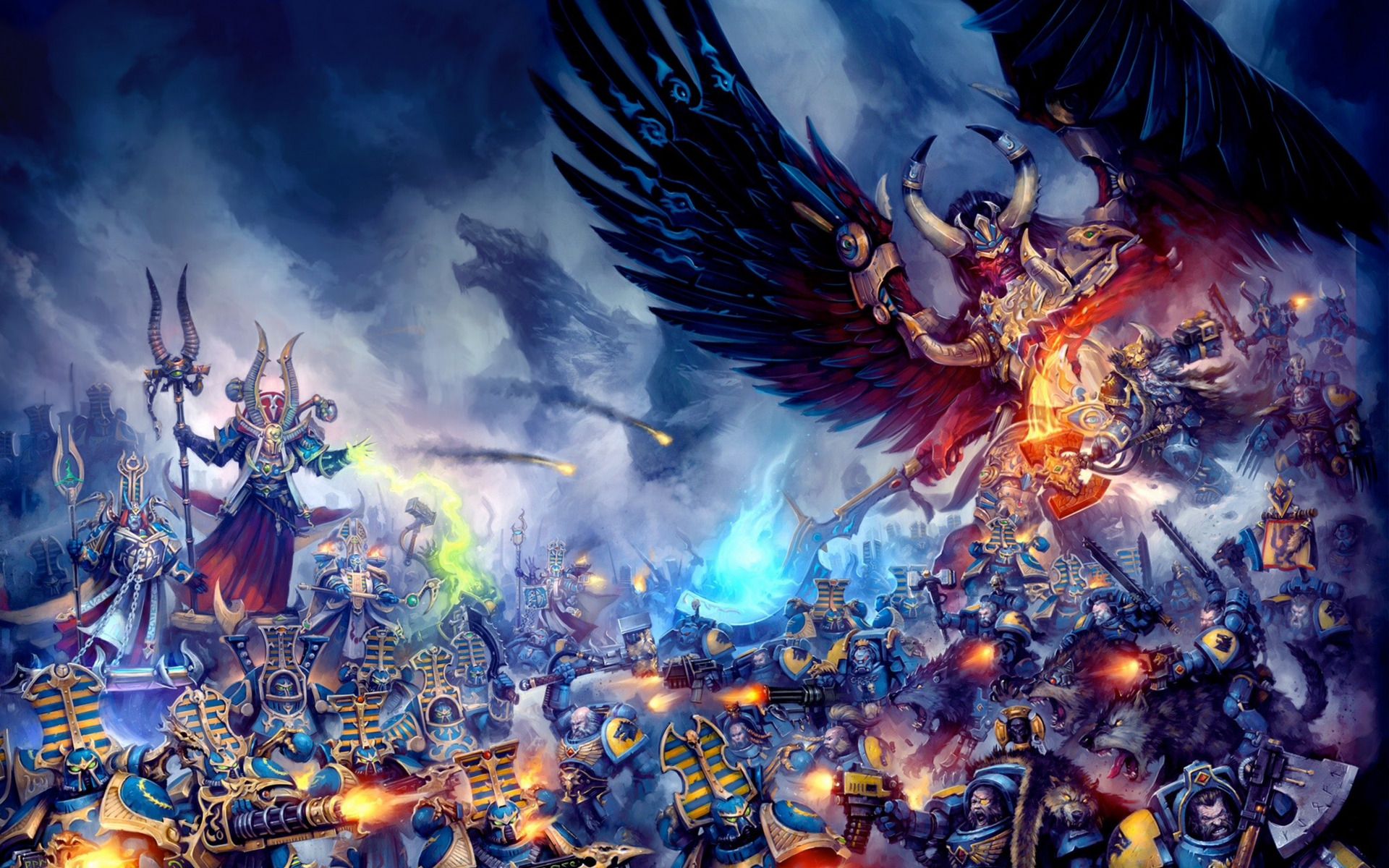 Wallpaper Demon Space Wolves Chaos Marines