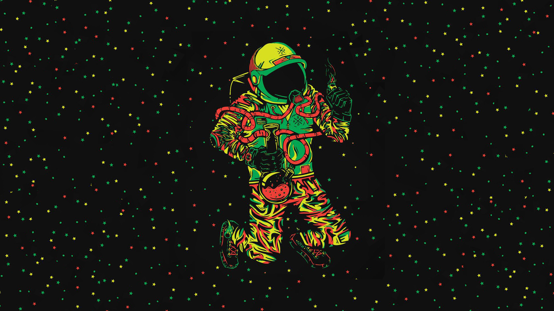 Space Astronaut Bong Cannabis Wallpaper HD Desktop And