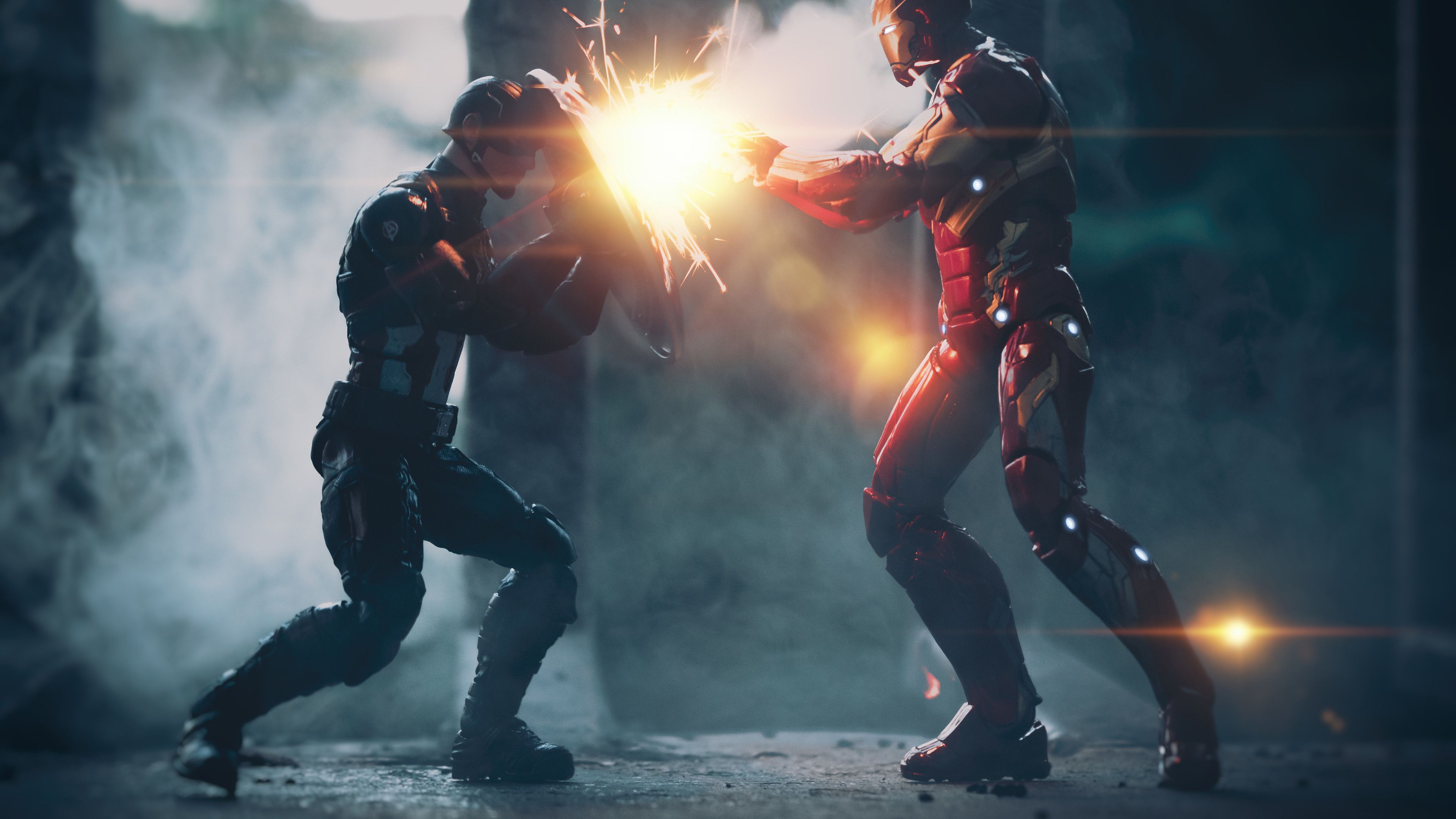 Captain America Vs Iron Man Artwork 5k