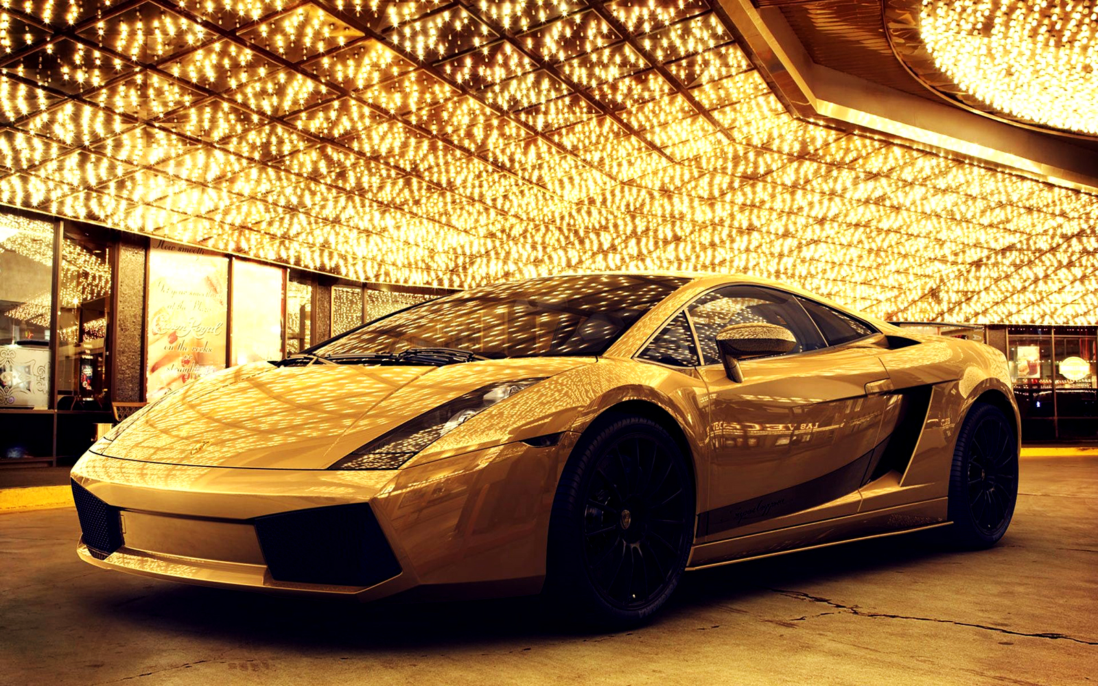 Golden Lamborghini Gallardo Luxery Car HD Wallpaper