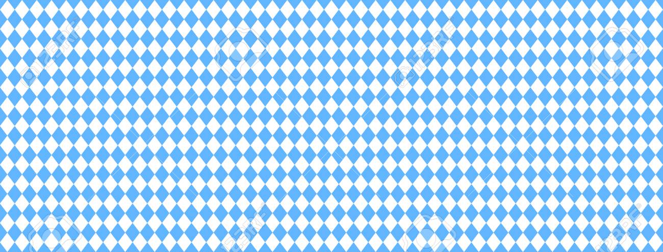 Wide Bavarian Background Banner With Seamless Blue And White