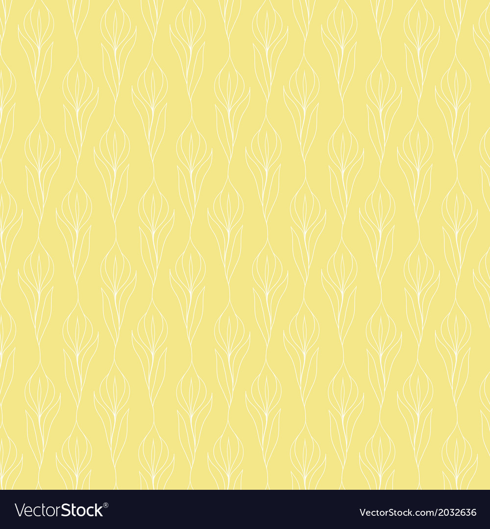 White Flower Pattern On Placid Yellow Background Vector Image