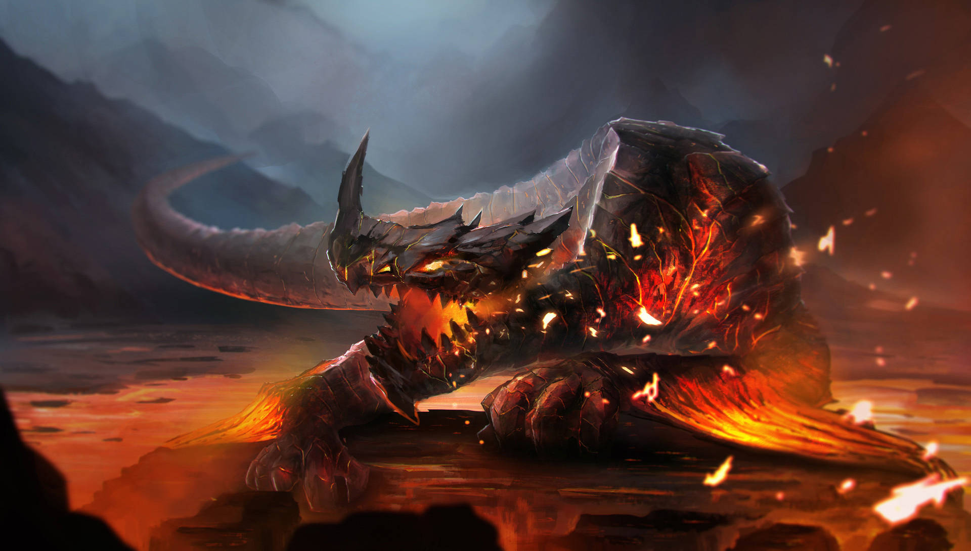 Lava Dragon Magma Rock D9grc4srgurewn7s Wallpaper