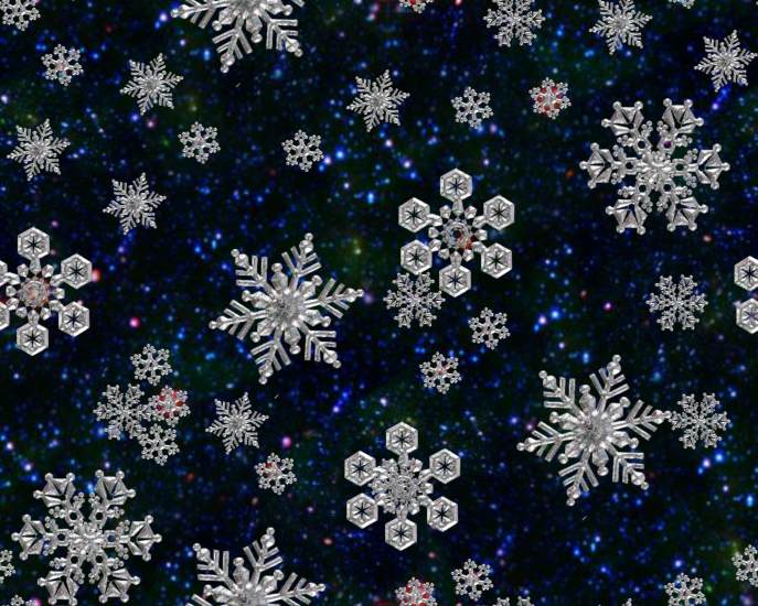 Snowflakes Background Gold Midnight Background