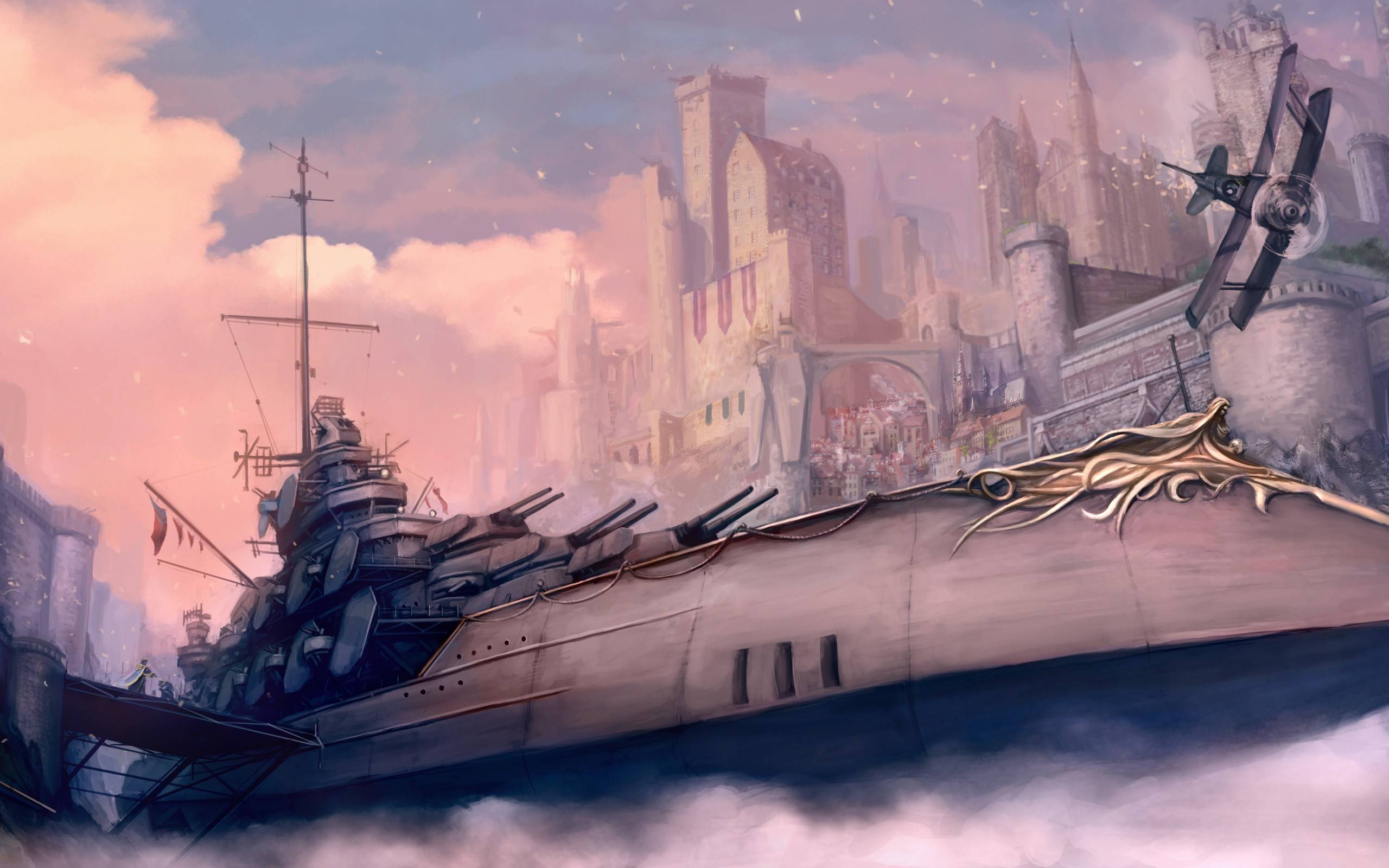 Battleship Wallpaper   Steampunk Wallpaper