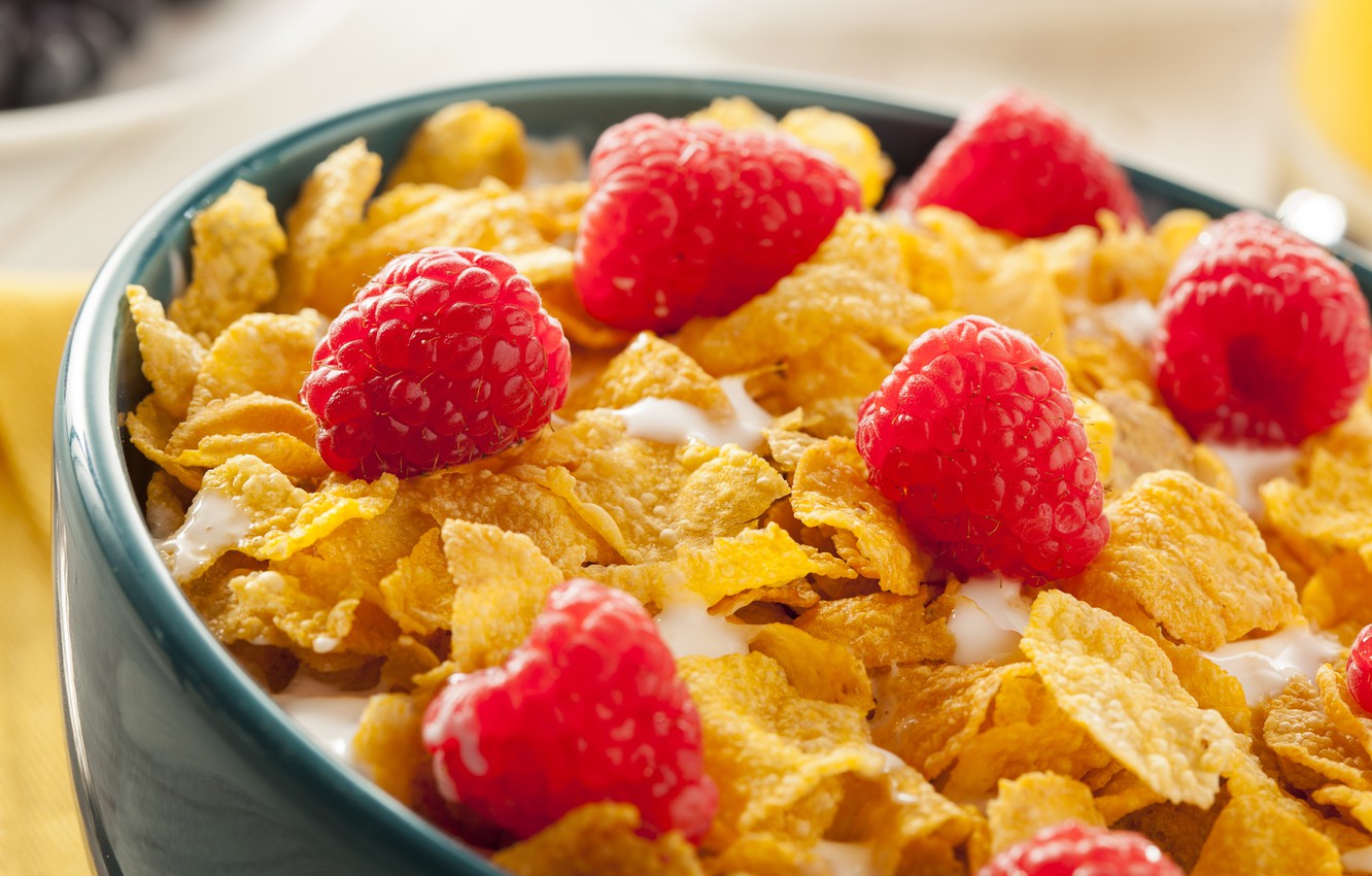 Wallpaper Berries Raspberry Breakfast Cereal Image For Desktop