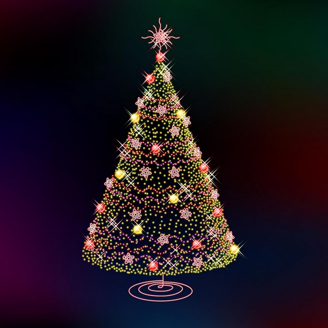 Wallpaper Christmas Tree New Year Colorful