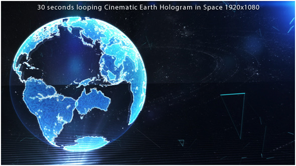 Holographic Earth Globe In Space Motion Graphics Videohive
