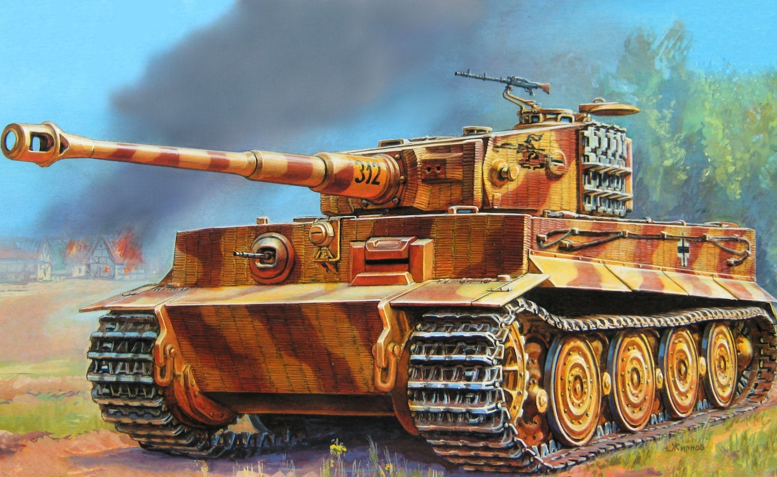 Drawing Bold Heavy Tank Tiger Pzkpfw Vi Battalion The