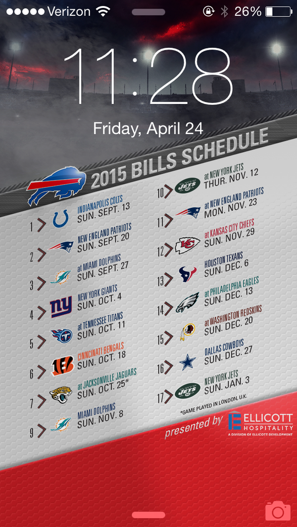 Buffalo Bills On Take The Schedule With You Go