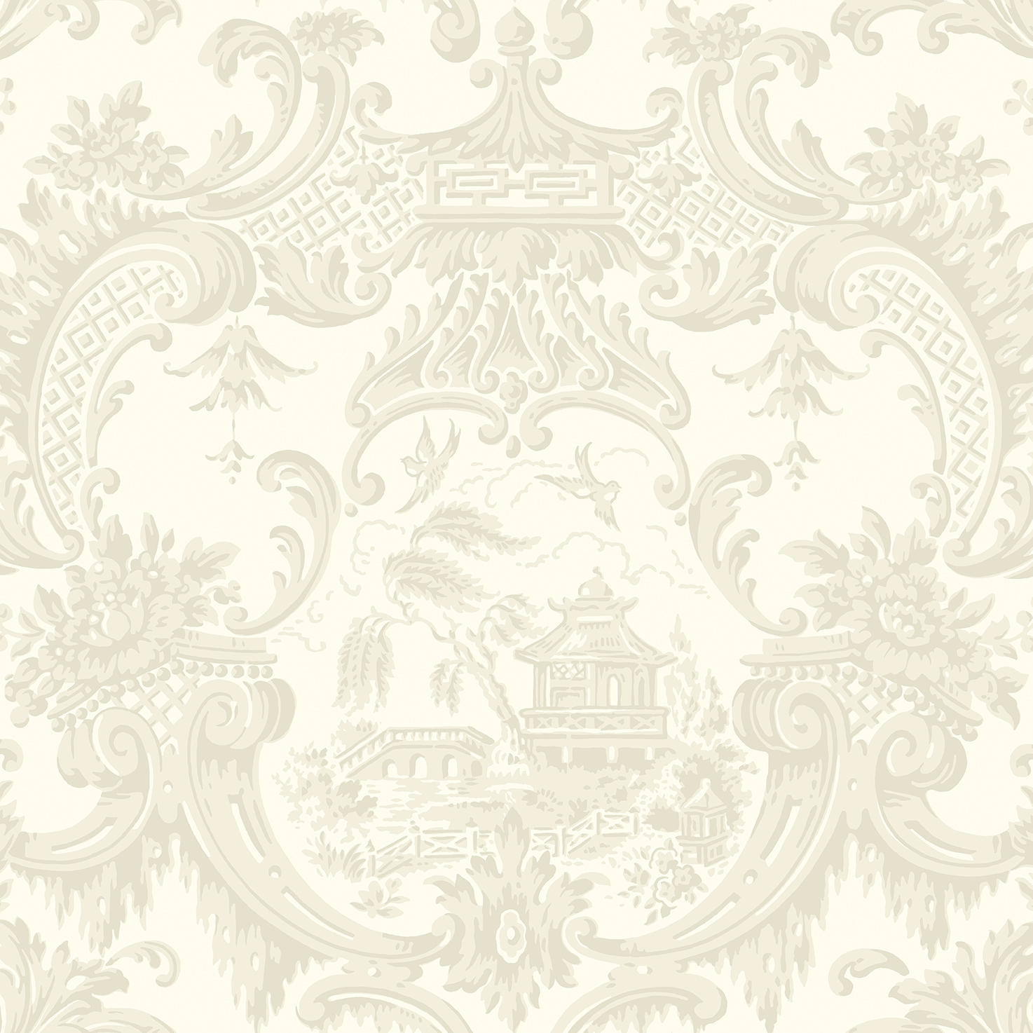 Chippendale China Ivory Wallpaper Archive Anthology Cole Son