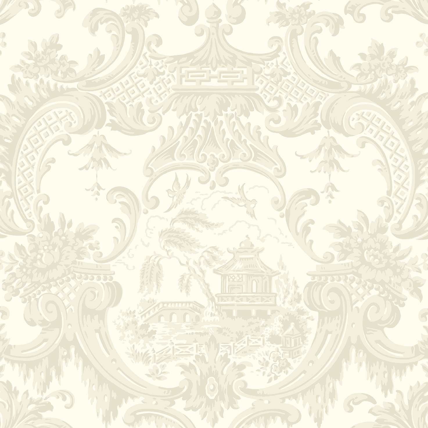 Chippendale China Ivory Wallpaper Archive Anthology Cole Son
