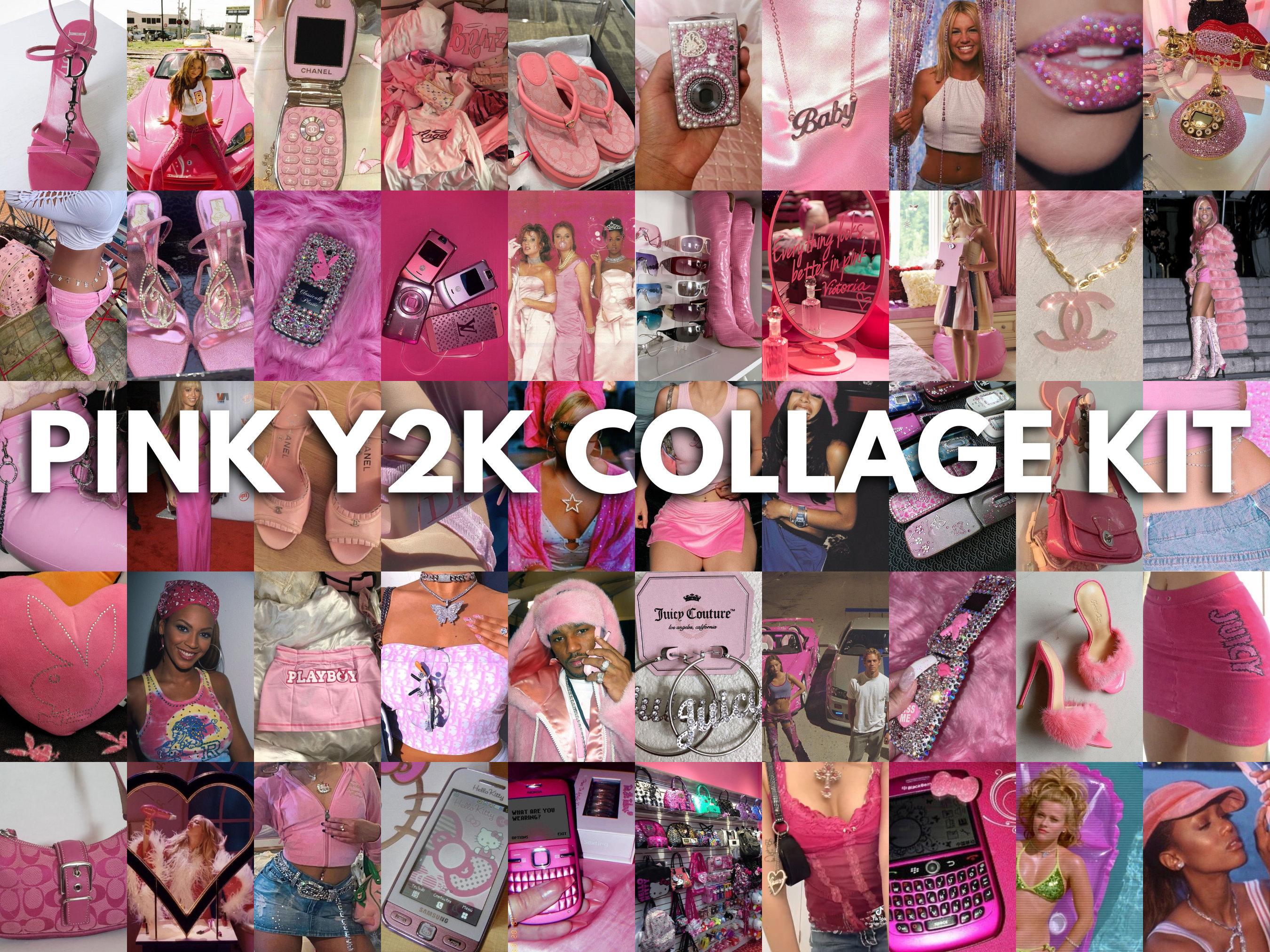 Vibey Pink Aesthetic Wall Collage Kit Y2k Photo Retro