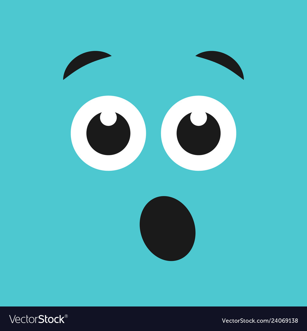 Surprised Face With Open Mouth On Color Background
