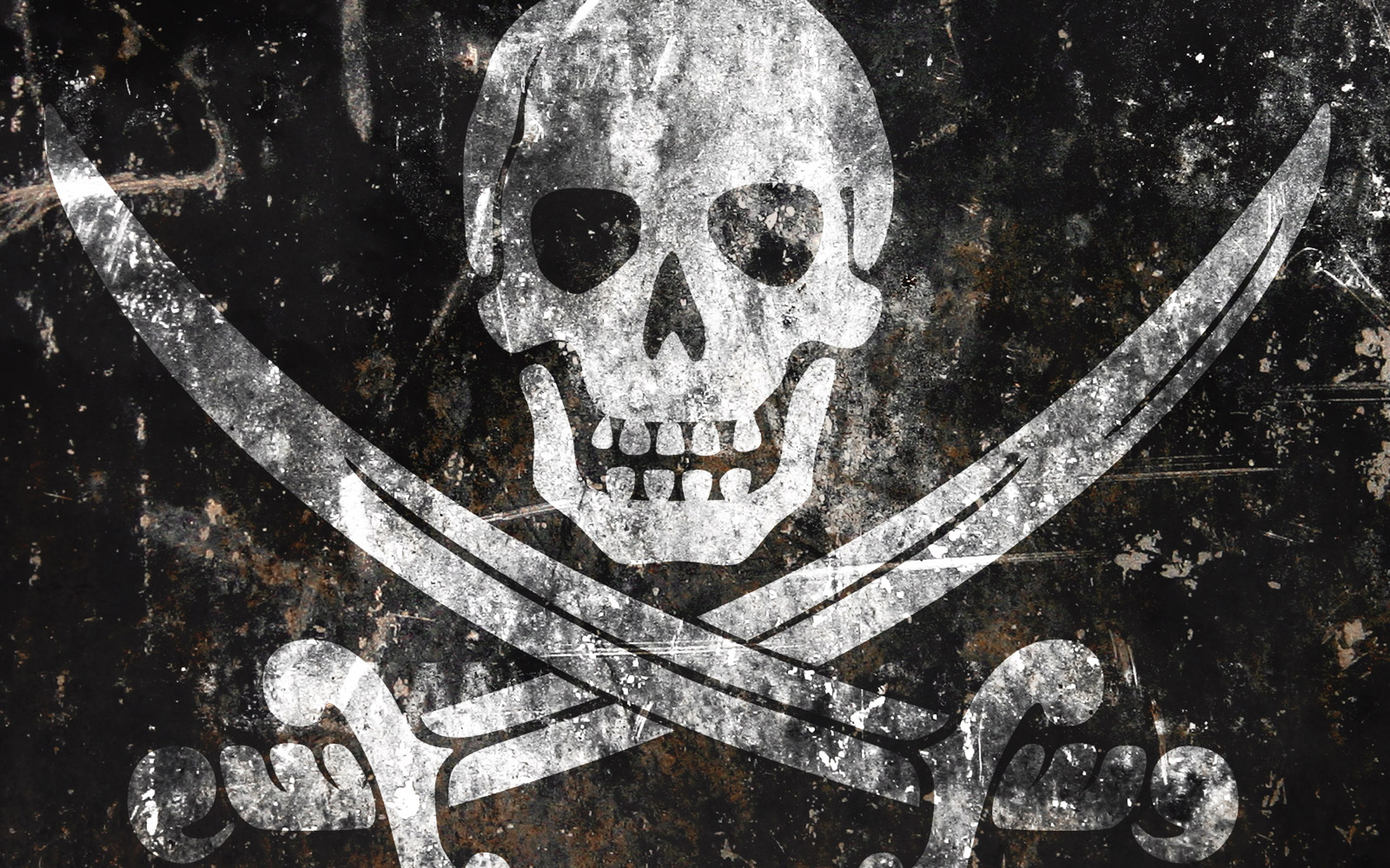 Download the Battered Up Pirate Flag Wallpaper Battered
