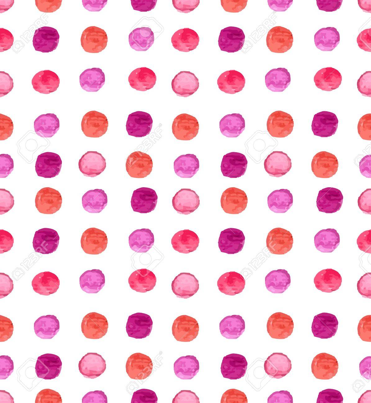Seamless Watercolor Spot Background Pink Dot Pattern Stock Photo