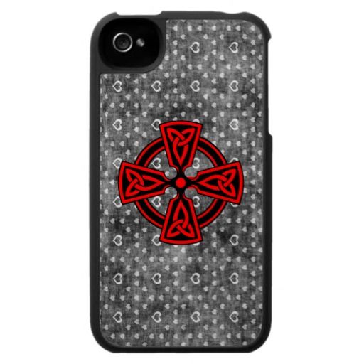 Red Celtic Cross Distressed Background iPhone Case