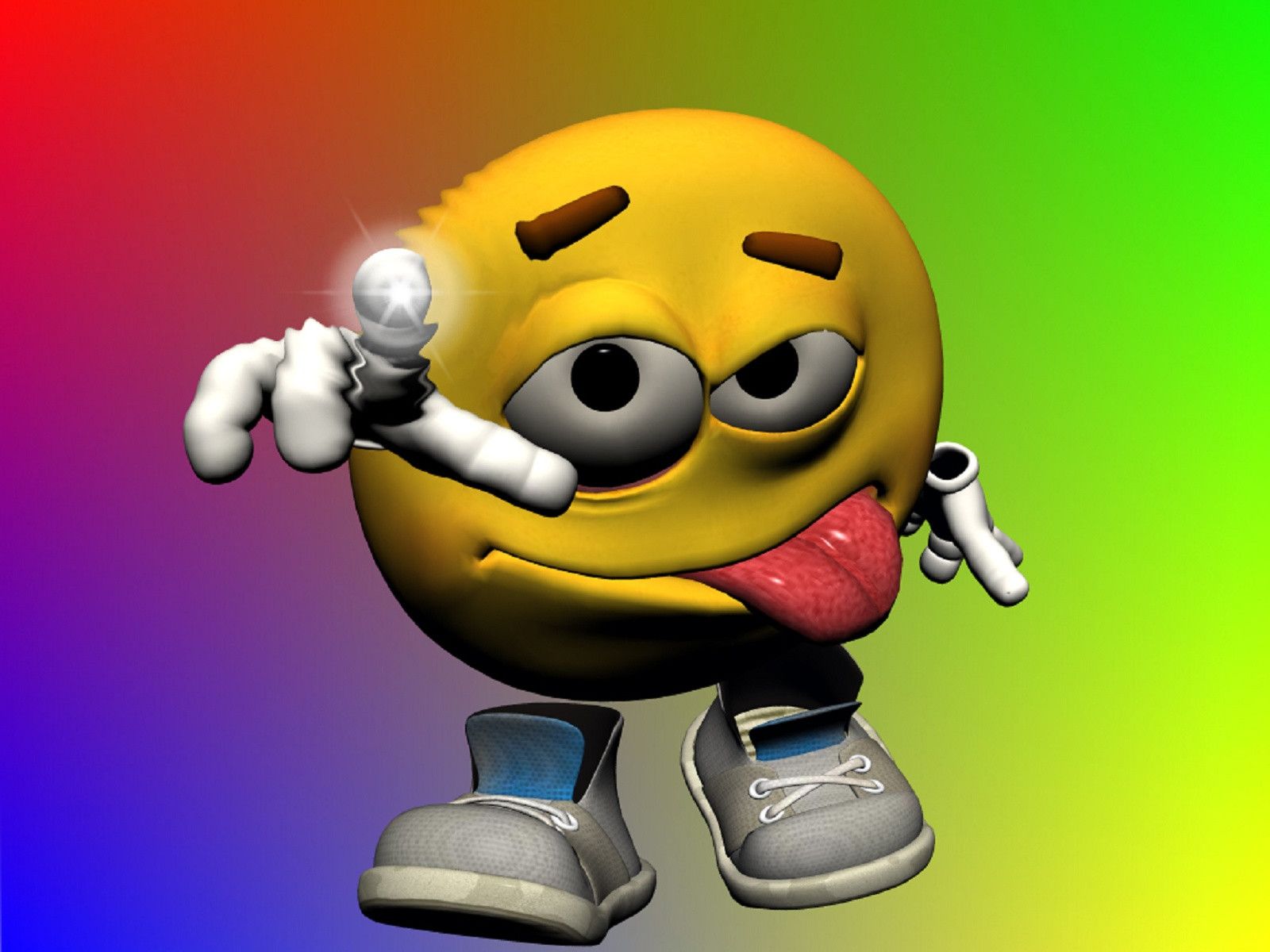 3D Render of a Funny Yellow Emoji with its Tongue Out