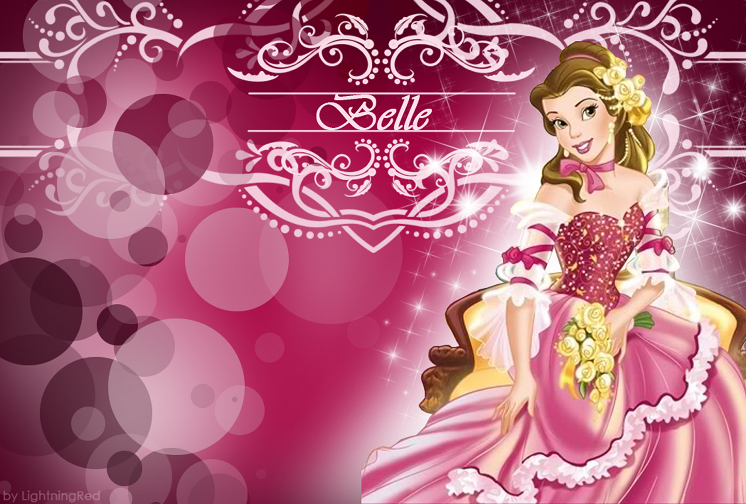 Disney Princess Image Pink Belle Wallpaper HD