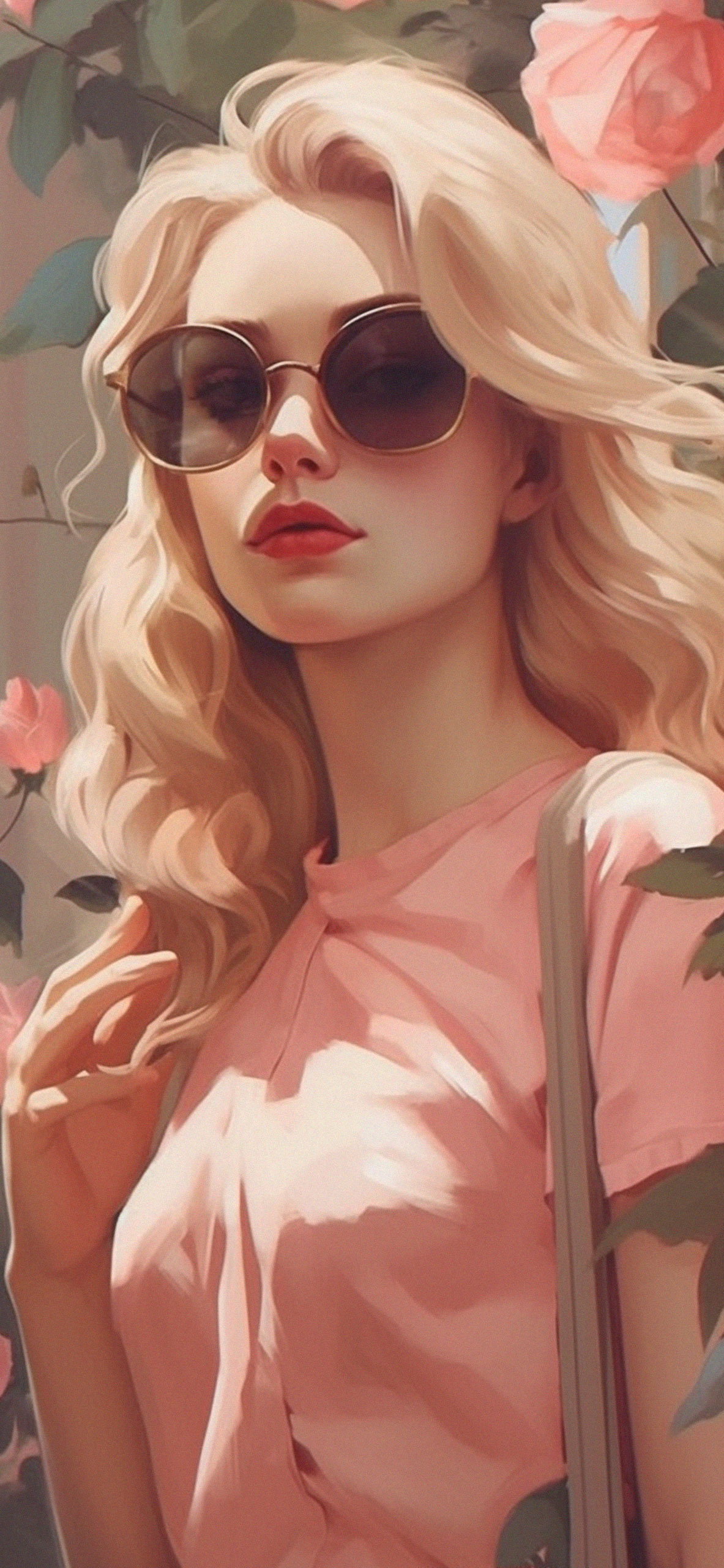 Blond Preppy Girl Art Wallpaper